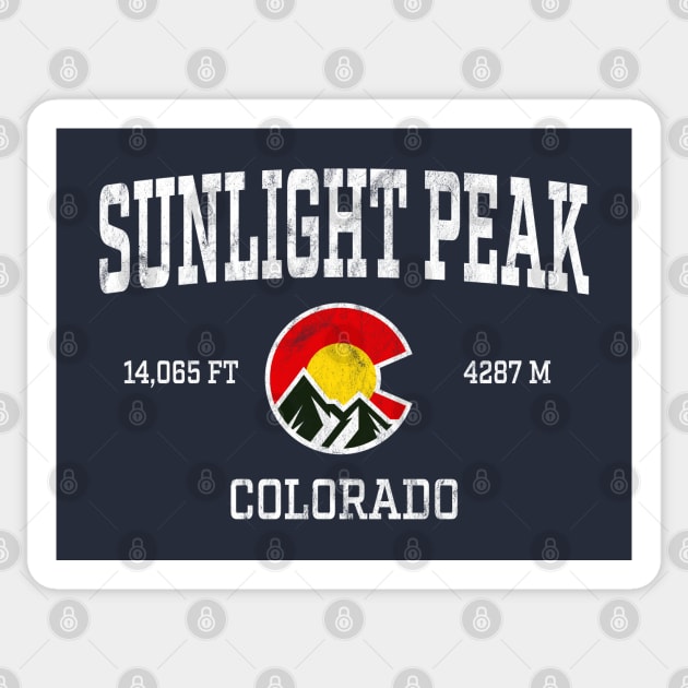 Sunlight Peak Colorado 14ers Vintage Athletic Mountains Sticker by TGKelly